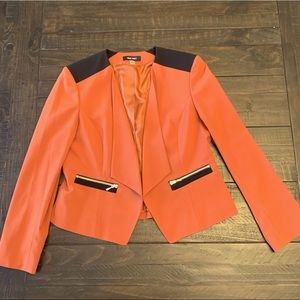 Nine West Tan/Orange Jacket with Zipper Pockets